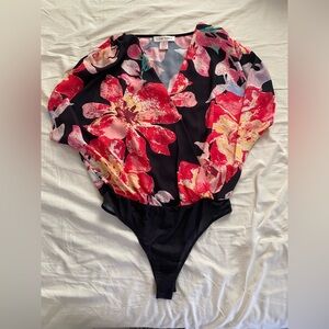 Flying Tomato Floral Bodysuit with Red and Pink Flowers